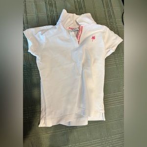 Lilly Pulitzer girls 8 white polo shirt button up